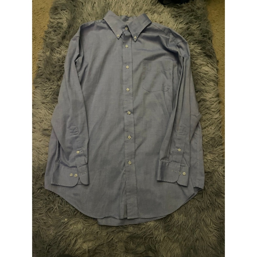 Lauren Ralph Lauren Men's Dress Shirt 17 32-33 Xl Blue Oxford Button Down
